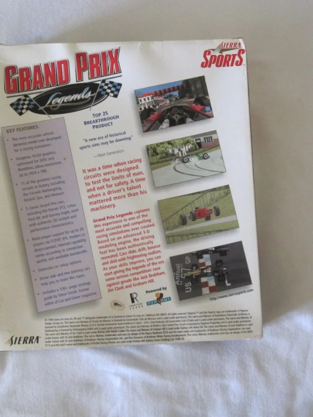 1998 Big Box PC Game: Grand Prix Legends- Factory Sealed